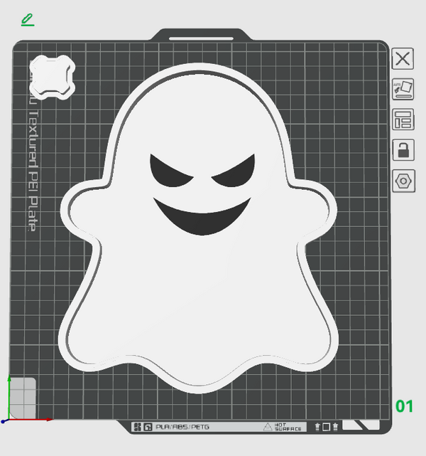 Halloween Ghost Candy Tray STL File | 3D Printable Spooky Candy Bowl with Recessed Face