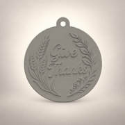 Give Thanks door hanger render on a light studio background
