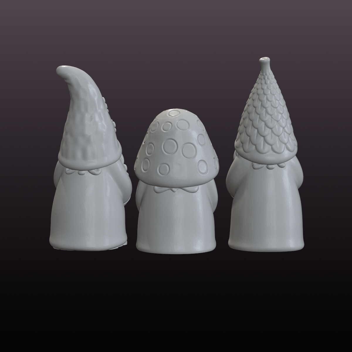 Autumn Woodland Gnome STL Bundle – 3 Garden Gnome 3D Print Files
