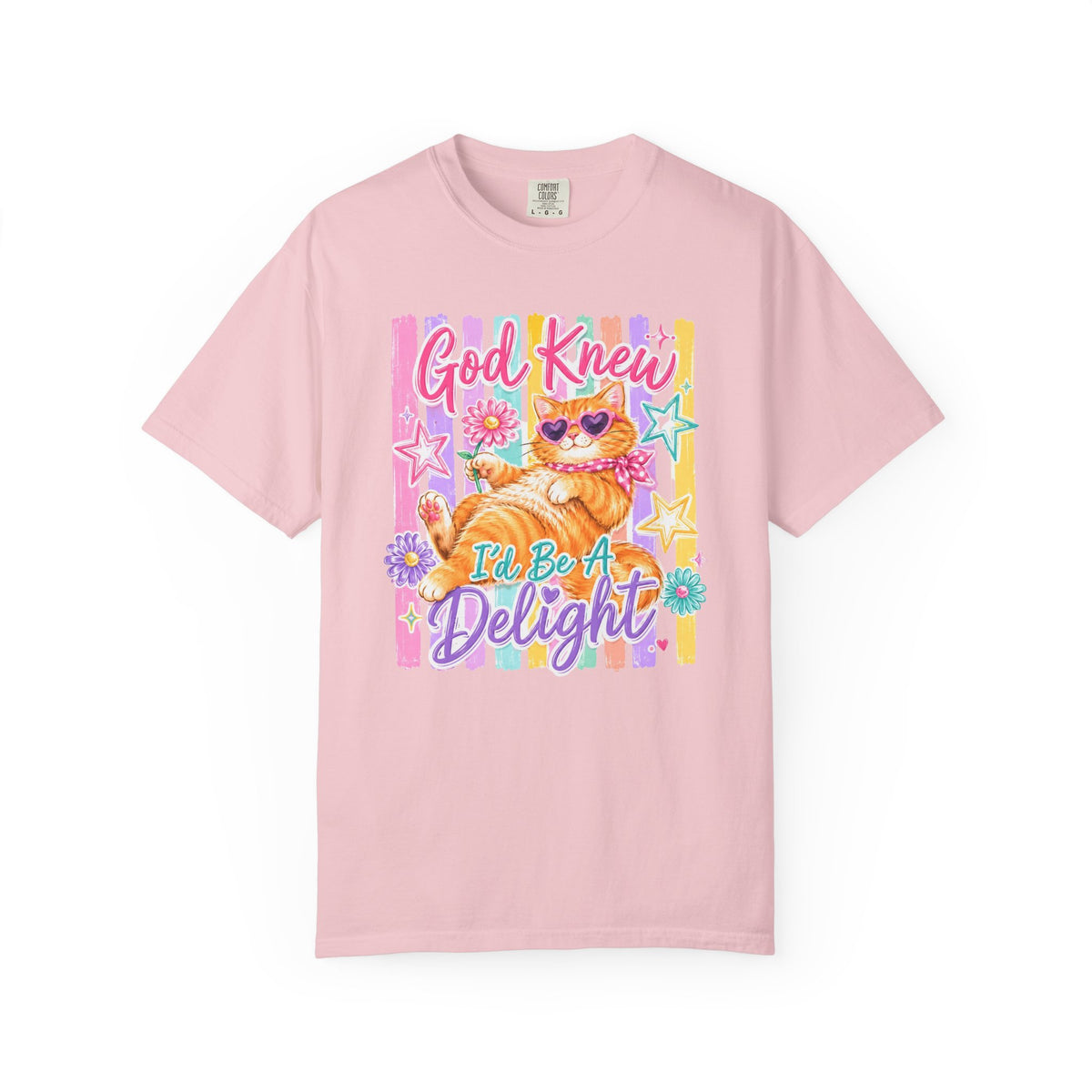 God Knew I’d Be A Delight Cat PNG Design – Cute Christian Shirt Sublimation File