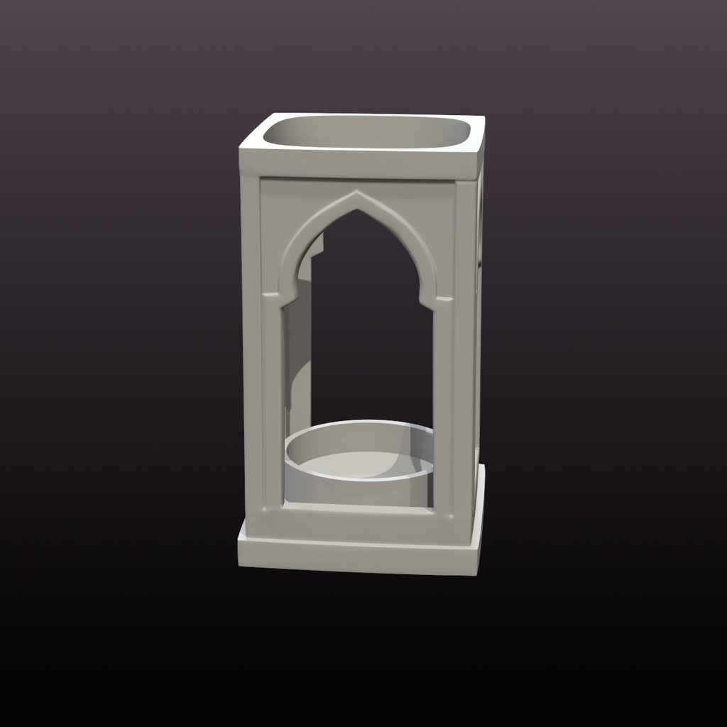 Gothic Arch LED Tealight Holder STL | 3D Printable Candle Lantern Decor