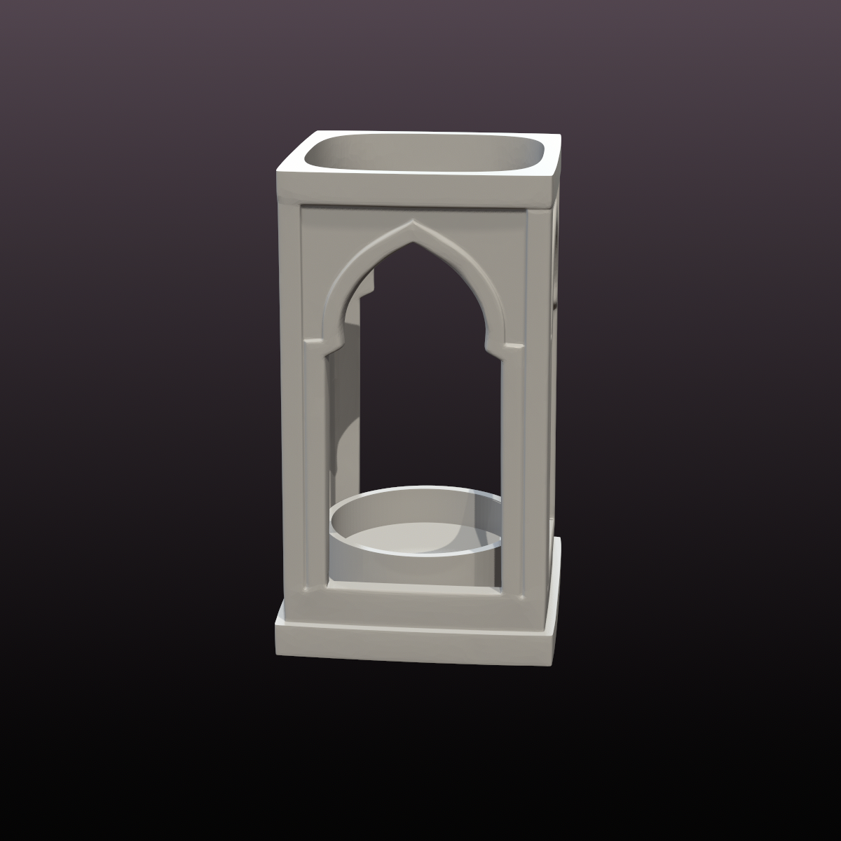 Gothic Arch LED Tealight Holder STL | 3D Printable Candle Lantern Decor