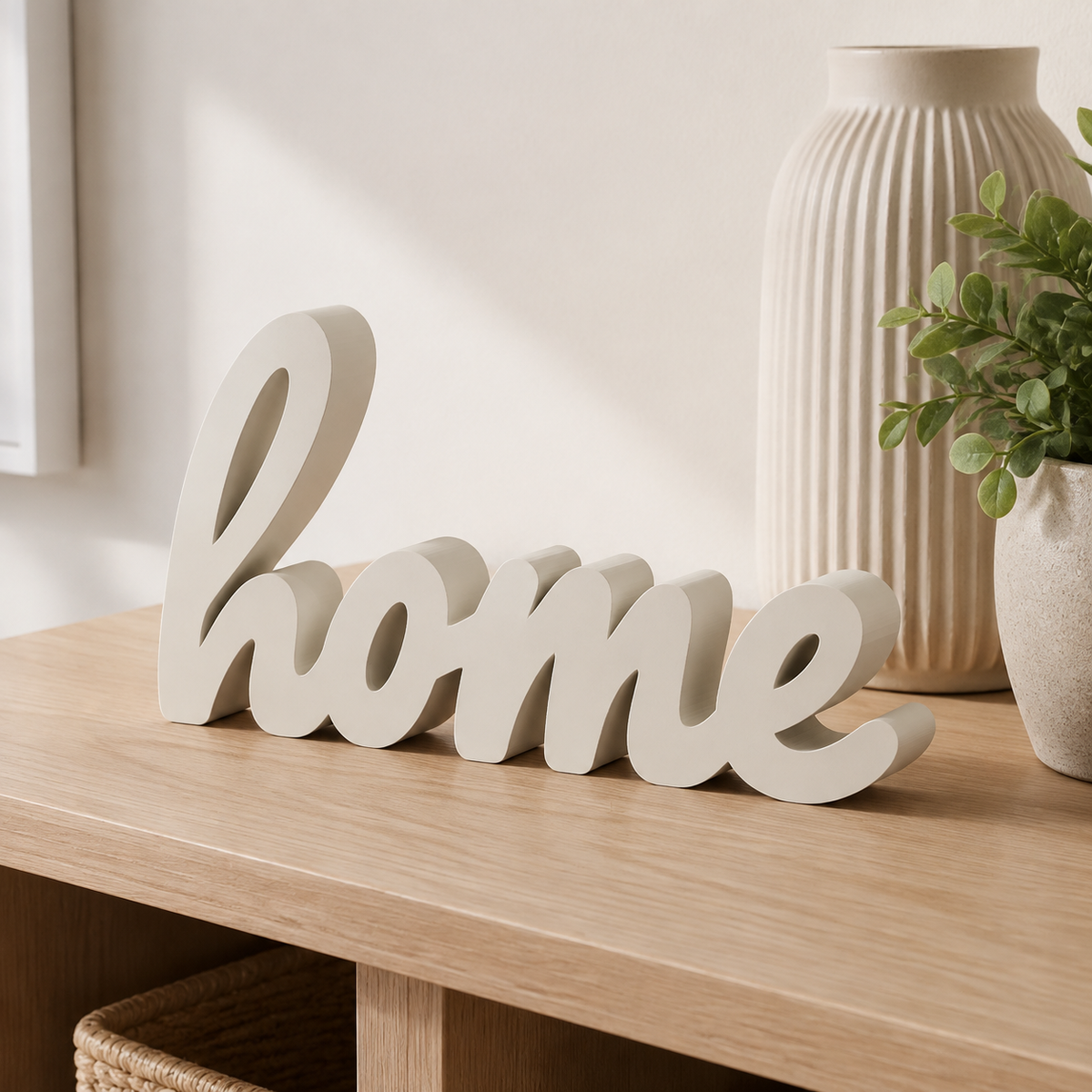 HOME Sign STL File – Freestanding Cursive Word Decor for 3D Printing Main image