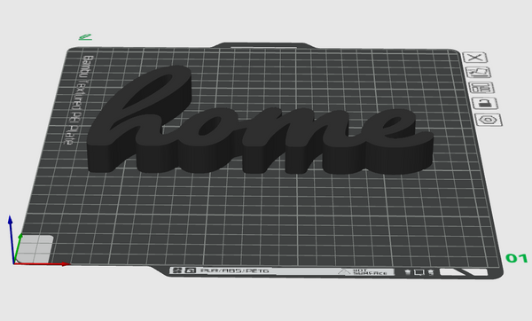 HOME Sign STL File – Freestanding Cursive Word Decor for 3D Printing