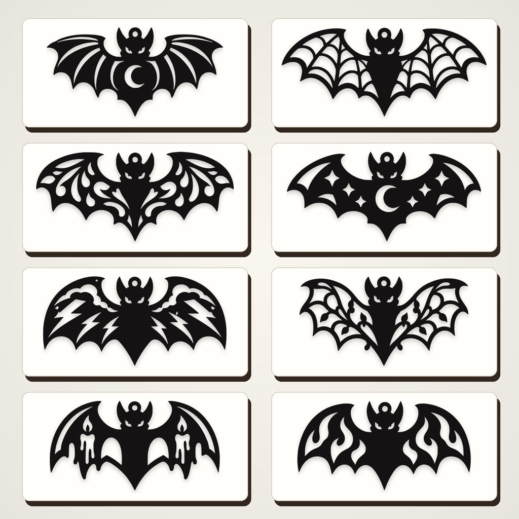 Halloween Hanging Bat Ornament STL Bundle – 8 Printable Bat Designs