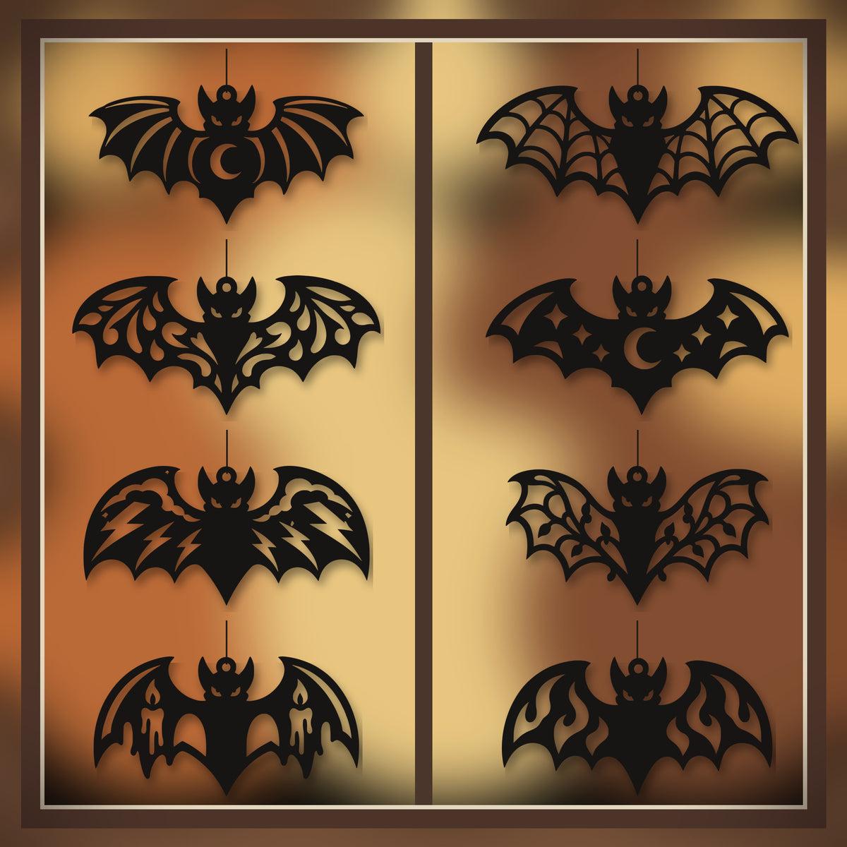 Halloween Hanging Bat Ornament STL Bundle – 8 Printable Bat Designs