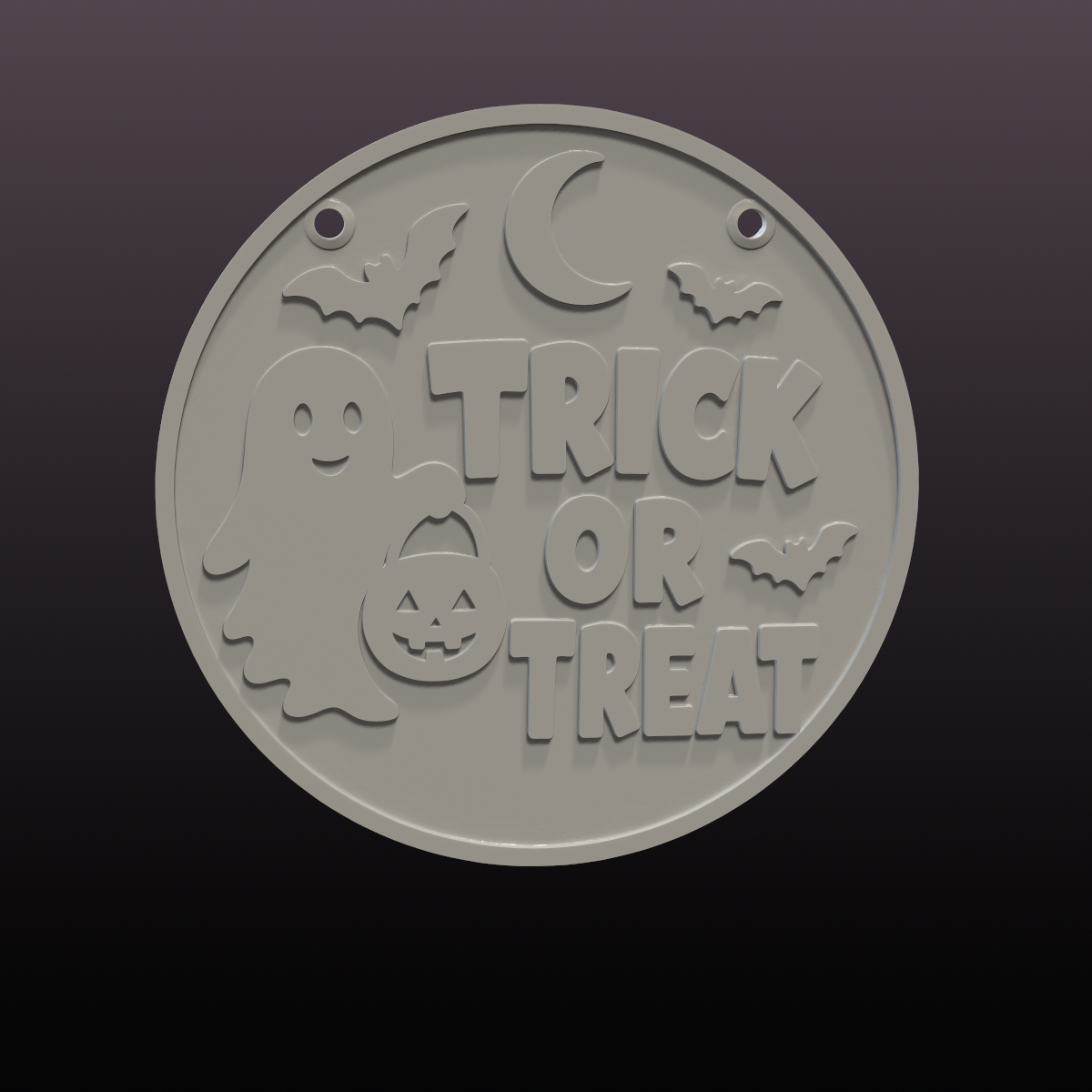 Halloween Door Sign STL & 3MF – Trick or Treat 3D Print File