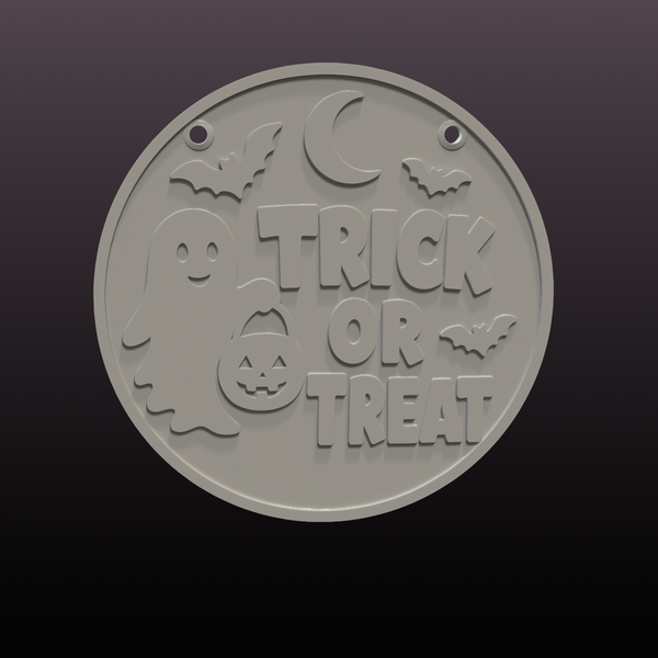 Halloween Door Sign STL & 3MF – Trick or Treat 3D Print File