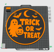 Halloween Door Sign STL & 3MF – Trick or Treat 3D Print File
