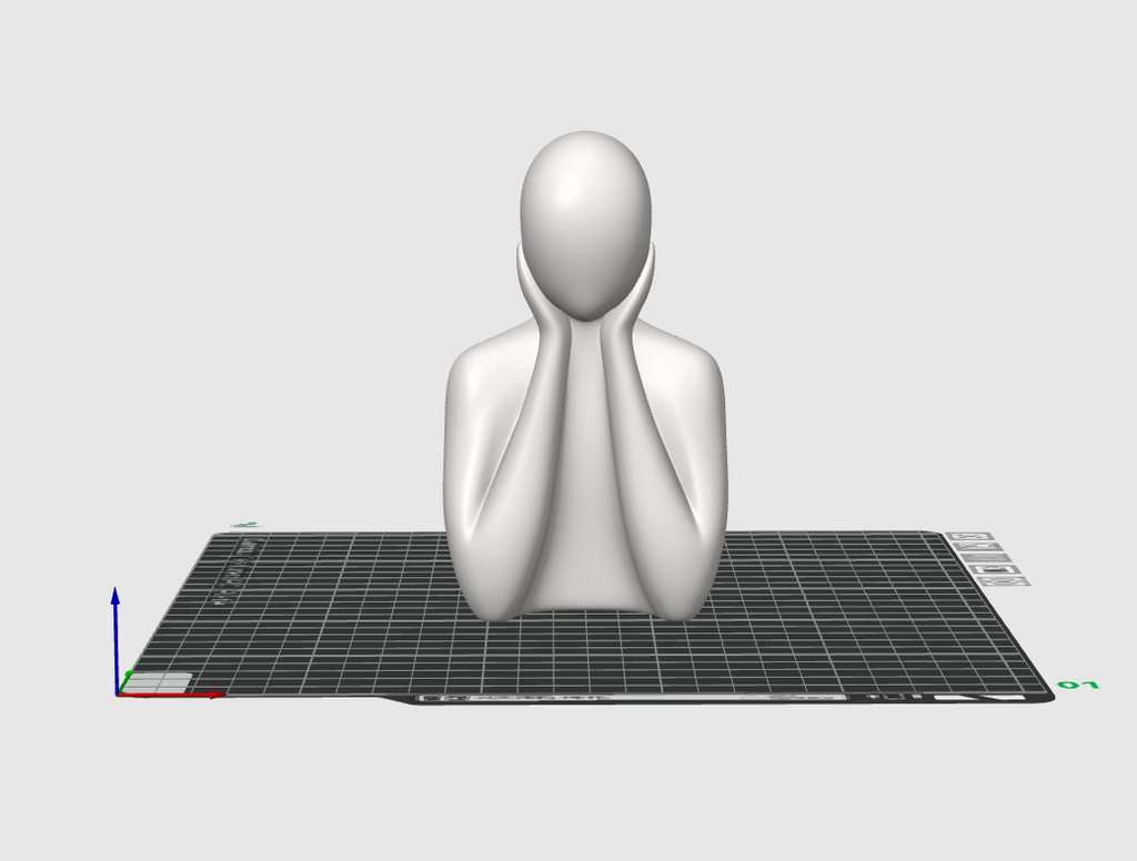Head in Hands Statue STL – Minimalist Reflective Figure for 3D Printing