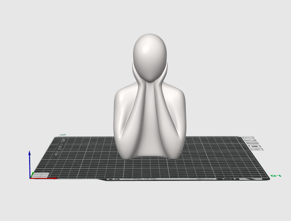 Head in Hands Statue STL – Minimalist Reflective Figure for 3D Printing