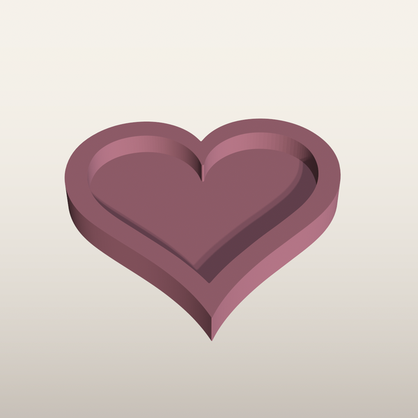 Heart Jewelry Tray STL File – 3D Printable Trinket Dish and Ring Holder
