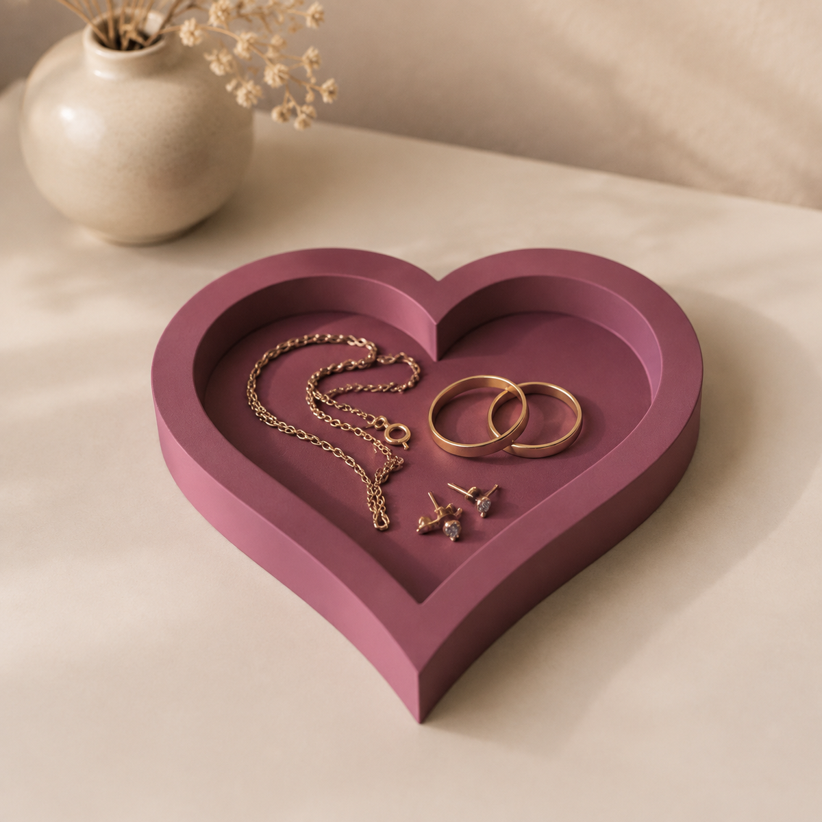 Heart Jewelry Tray STL File – 3D Printable Trinket Dish and Ring Holder Main image