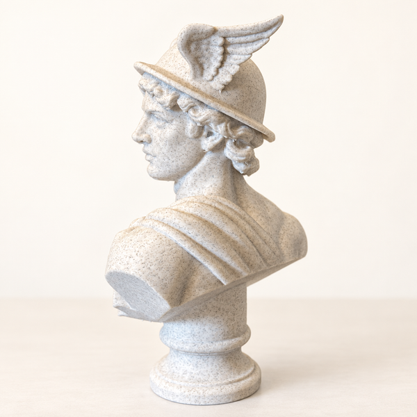 Hermes Bust Statue – Greek God Sculpture, Classical Mythology Home and Office Decor