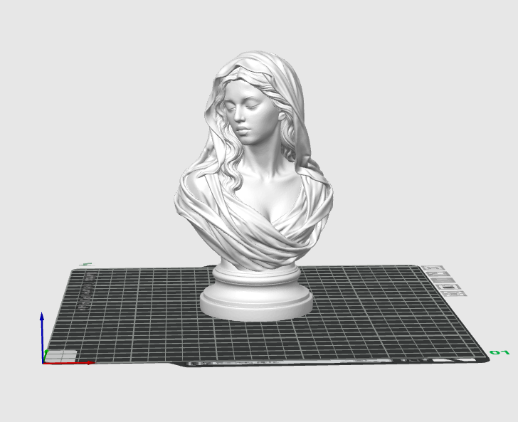 Hooded Woman Bust STL File – Classical Female Statue for 3D Printing