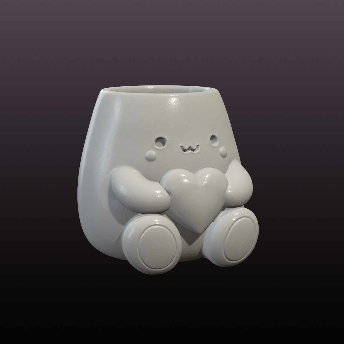 Kawaii Love Planter Trio STL Bundle – Cute 3D Printable Plant Pots