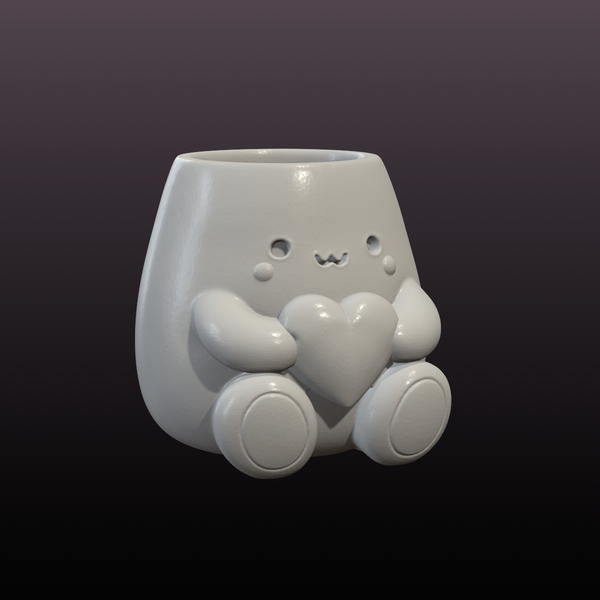 Kawaii Love Planter Trio STL Bundle – Cute 3D Printable Plant Pots