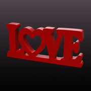 LOVE Sign STL File – Freestanding Heart Word Home Decor for 3D Printing