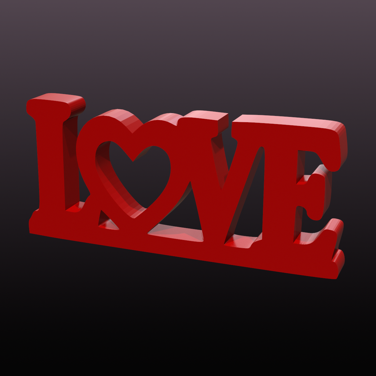 LOVE Sign STL File – Freestanding Heart Word Home Decor for 3D Printing