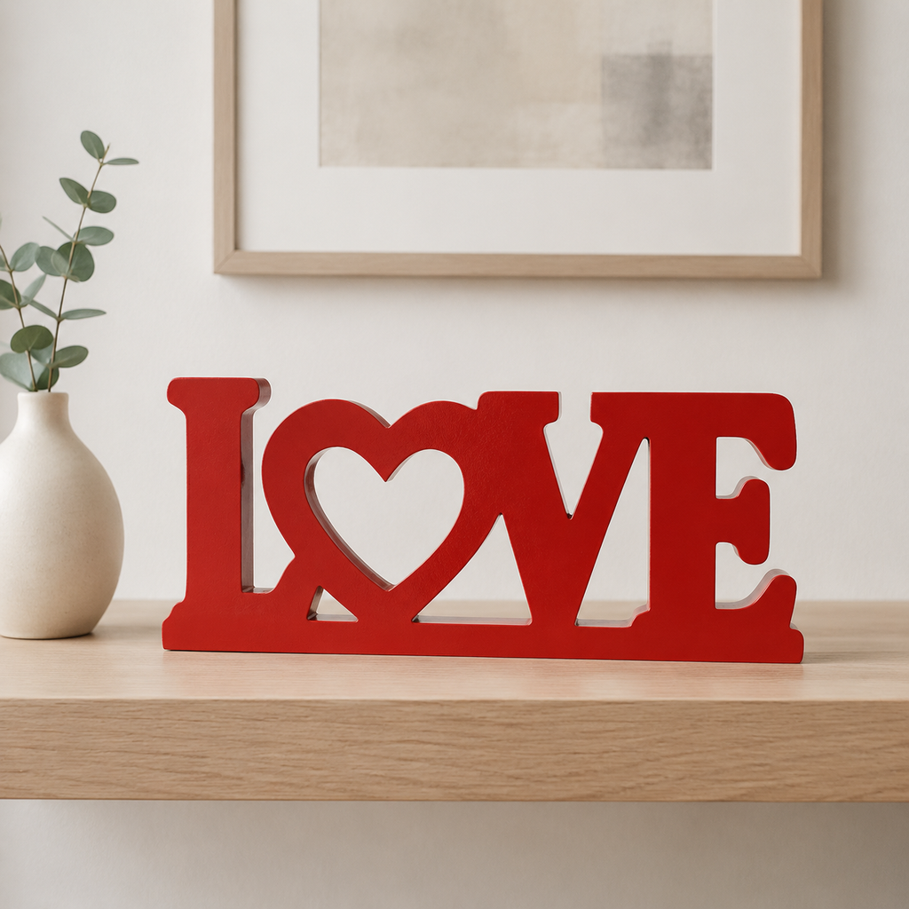 LOVE Sign STL File – Freestanding Heart Word Home Decor for 3D Printing