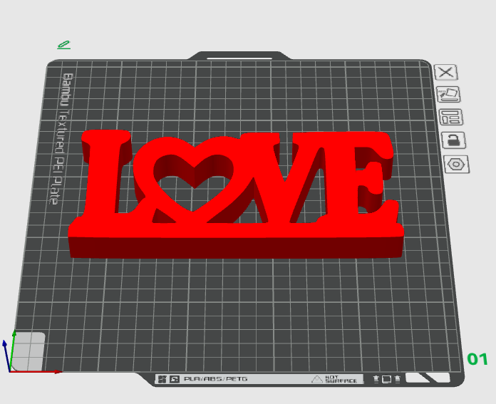 LOVE Sign STL File – Freestanding Heart Word Home Decor for 3D Printing