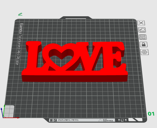 LOVE Sign STL File – Freestanding Heart Word Home Decor for 3D Printing