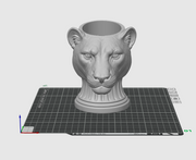 Lioness Head Planter STL File | Classical Animal Plant Pot