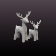 Low-Poly Reindeer STL Set – 2 Christmas Deer 3D Print Files
