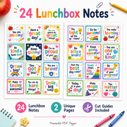 Printable Lunchbox Notes for Kids | 24 Positive School Notes