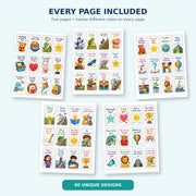 60 Printable Lunchbox Notes for Kids – Positive Affirmation Cards, Encouraging School Lunch Messages PDF