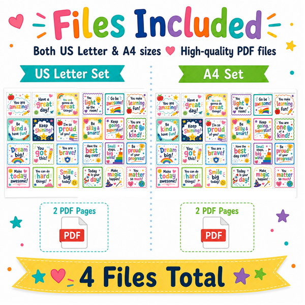Printable Lunchbox Notes for Kids | 24 Positive School Notes