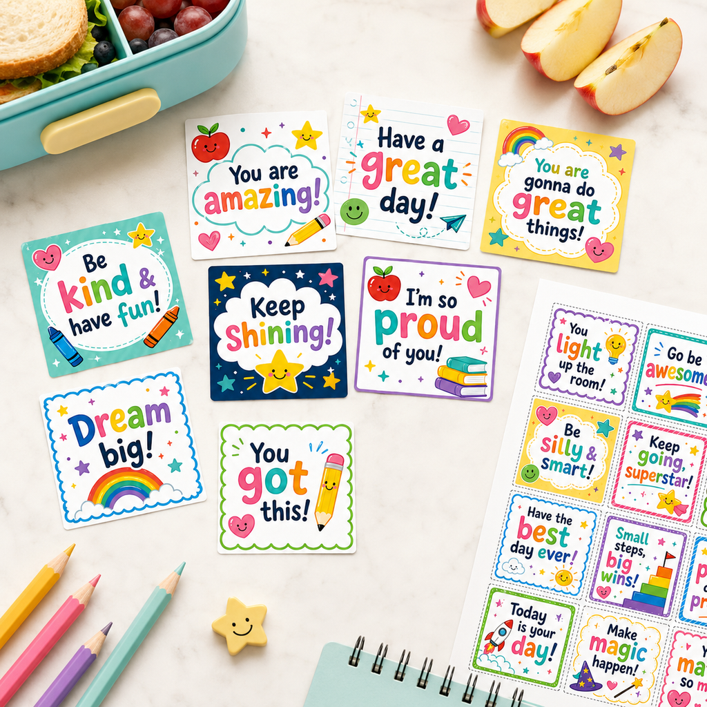 Printable Lunchbox Notes for Kids | 24 Positive School Notes