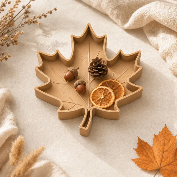 Fall Tray Bundle STL Files – Pumpkin, Acorn, Maple Leaf and Oak Leaf Catchall Trays for 3D Printing