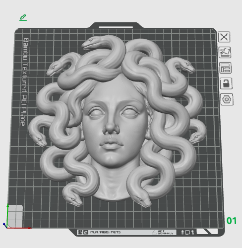 Medusa Wall Art STL File – Greek Mythology 3D Printable Sculpture