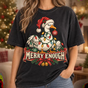 Merry Enough Christmas Goose PNG – Funny Grumpy Holiday Sublimation Design