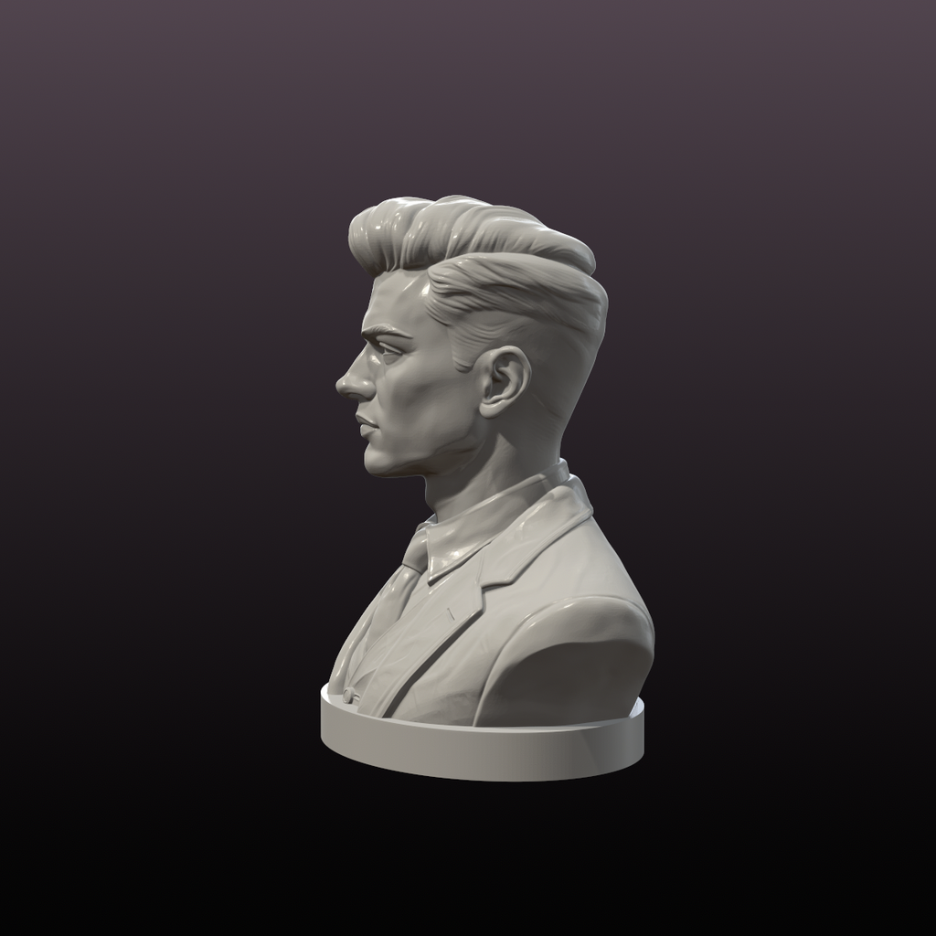 Modern Businessman Bust STL File – Gentleman Statue for 3D Printing and Office Decor