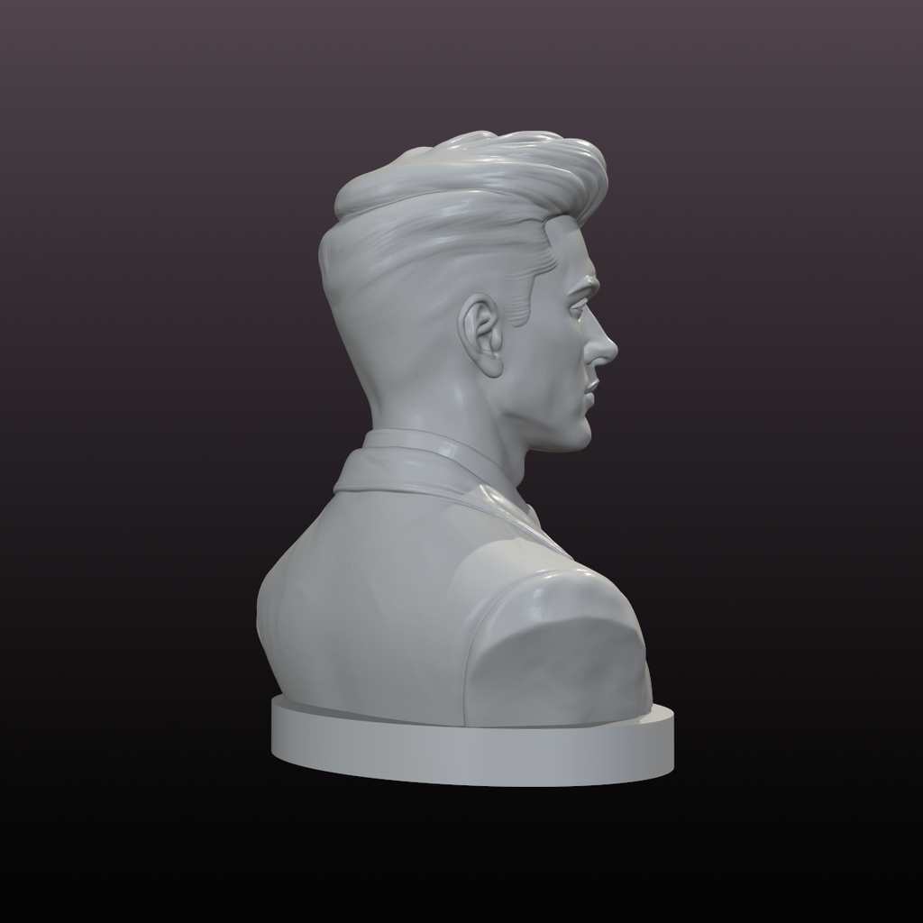 Modern Businessman Bust STL File – Gentleman Statue for 3D Printing and Office Decor