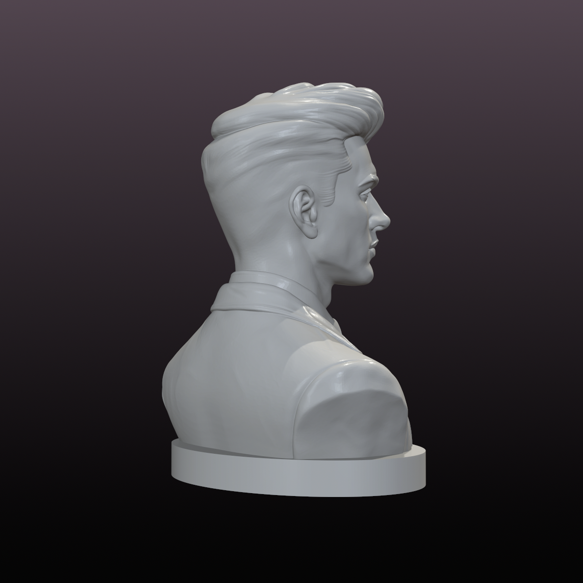 Modern Businessman Bust STL File – Gentleman Statue for 3D Printing and Office Decor