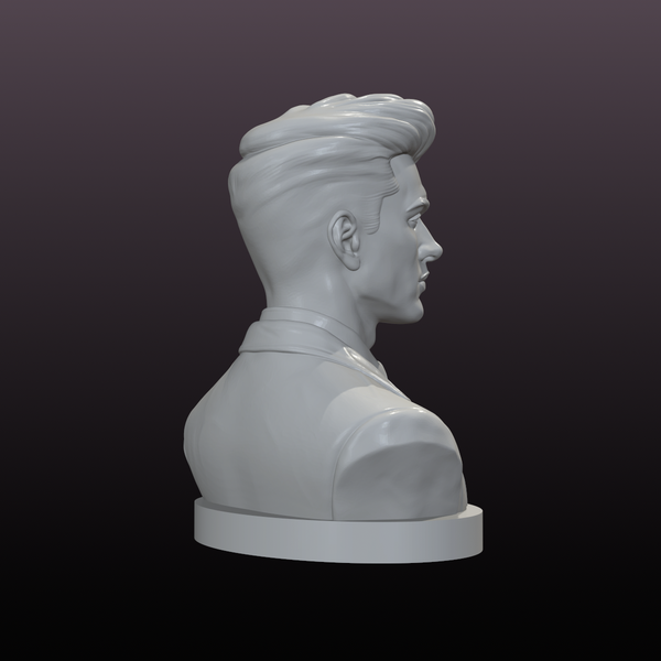 Modern Businessman Bust STL File – Gentleman Statue for 3D Printing and Office Decor