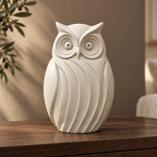 Modern Owl Statue STL File – Decorative 3D Printable Owl Sculpture