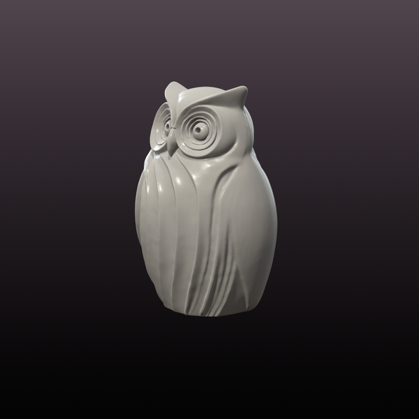 Modern Owl Statue STL File – Decorative 3D Printable Owl Sculpture