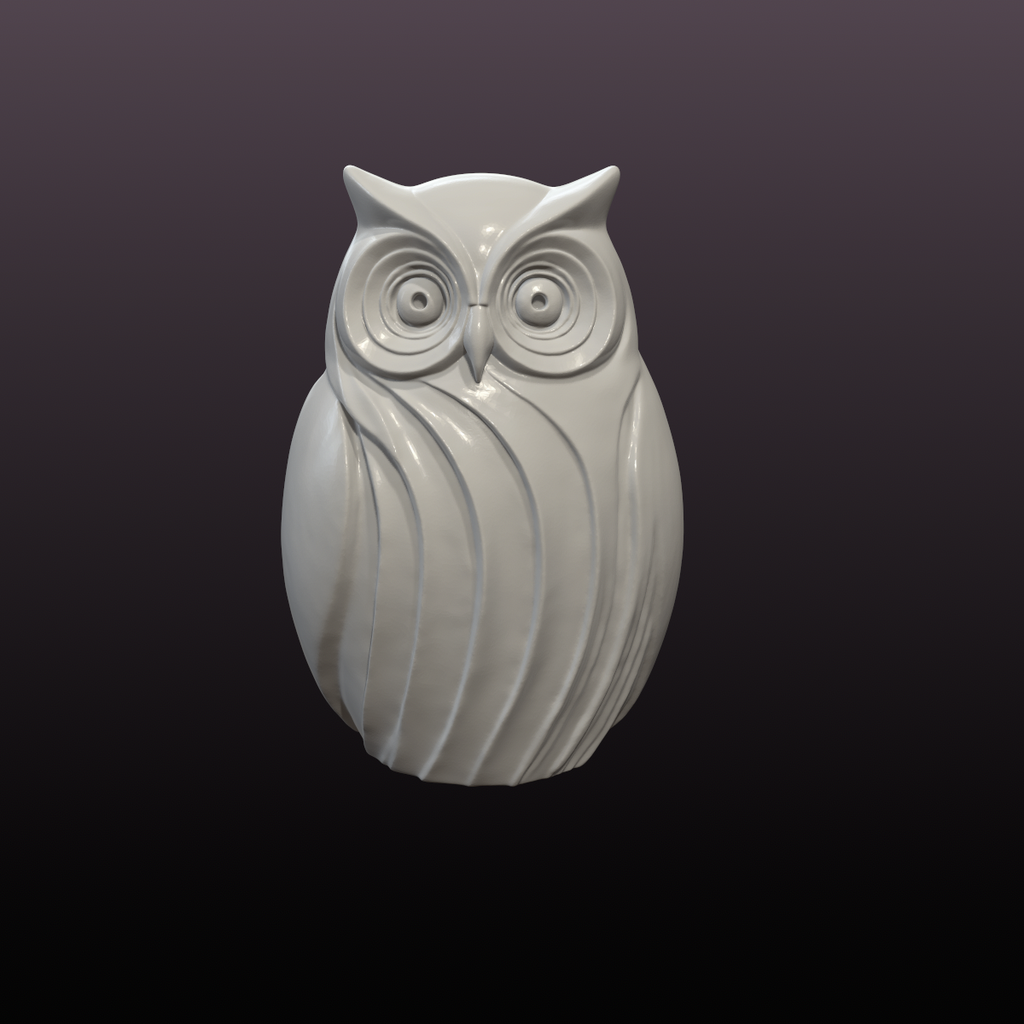 Modern Owl Statue STL File – Decorative 3D Printable Owl Sculpture