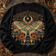 Night Shift Luna Moth PNG – Celestial Floral Apparel Design with Commercial Use