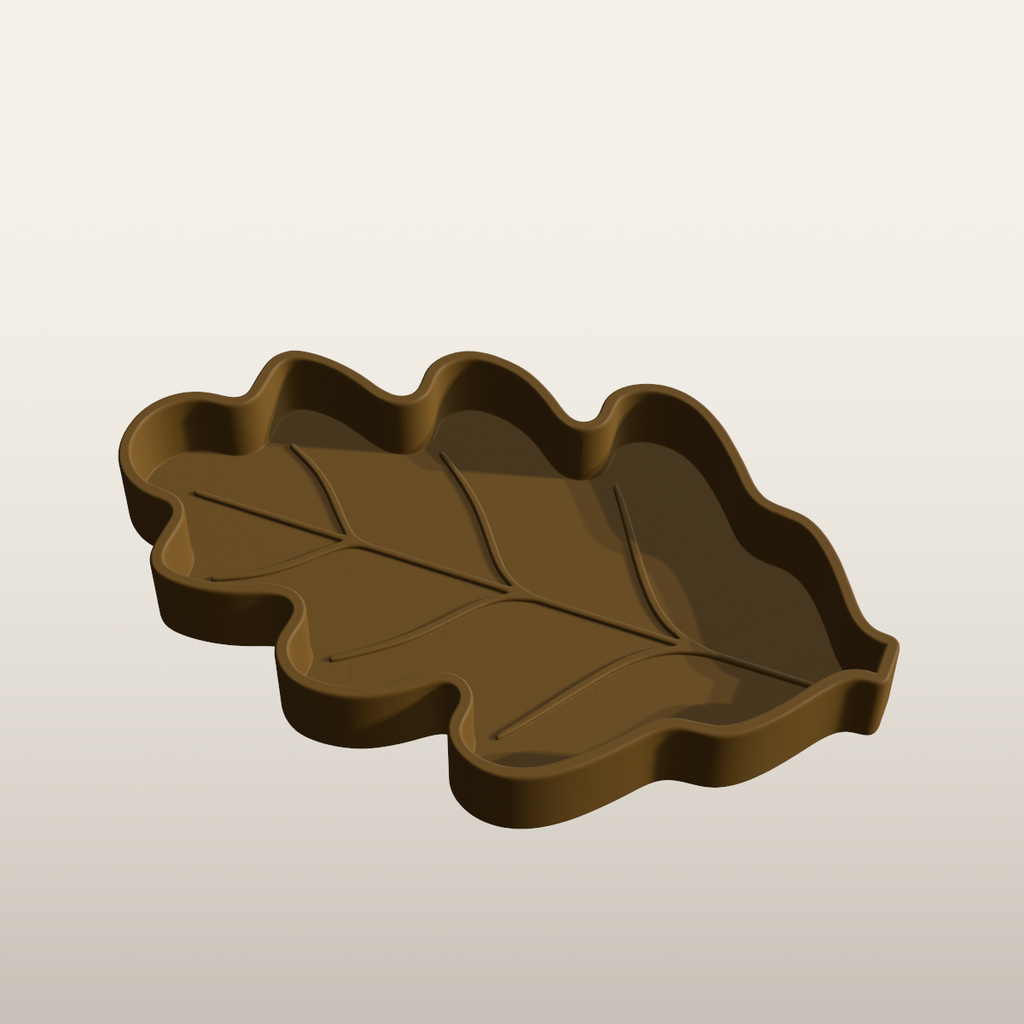 Oak Leaf Tray STL File – Fall Decor Catchall Dish, Jewelry Holder & Autumn 3D Print