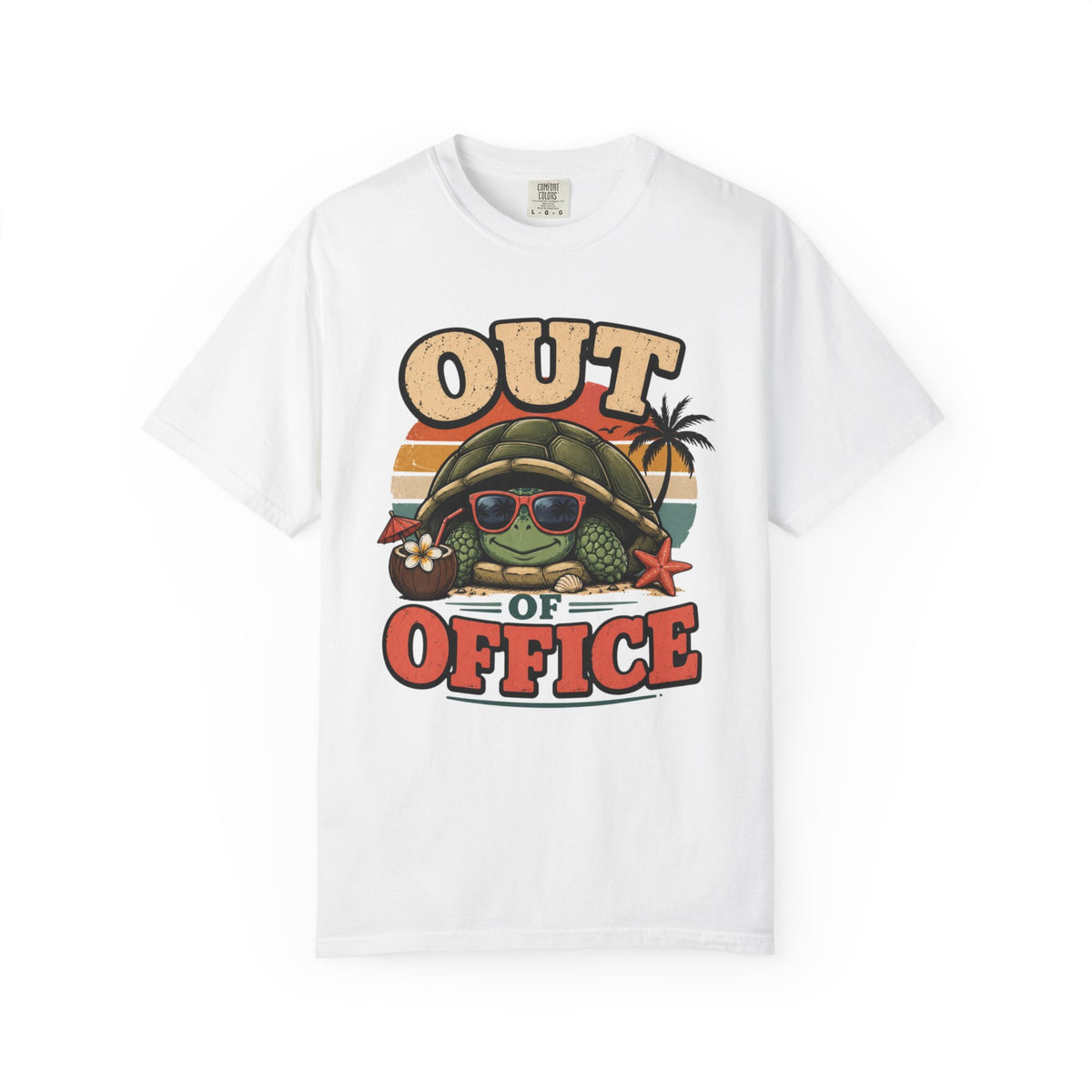 Out of Office Turtle PNG Design – Funny Vacation Shirt Sublimation Print File