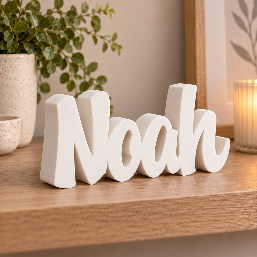 Personalized 3D Printed Name Sign – Custom Freestanding Nursery, Bedroom and Shelf Decor