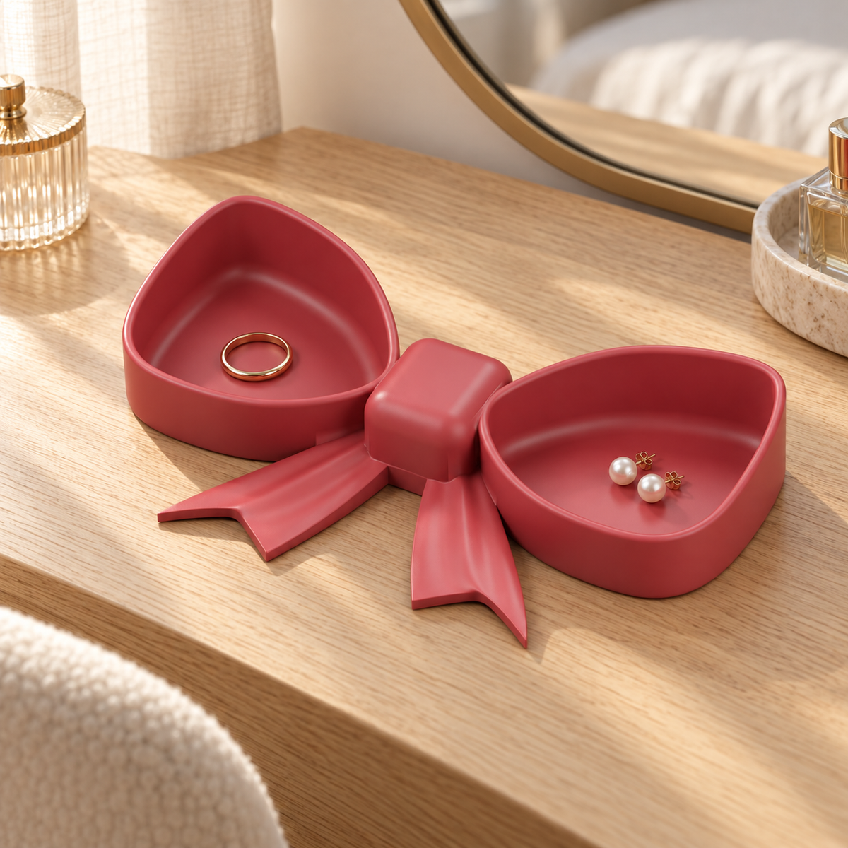 Ribbon Bow Tray STL – Support-Free Jewelry and Trinket Organizer