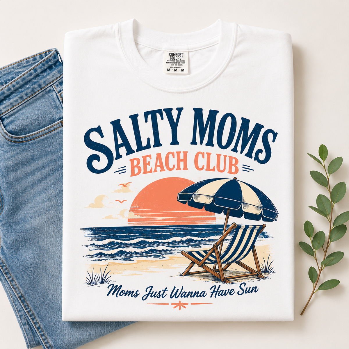 Salty Moms Beach Club PNG File | Summer Beach Shirt Design