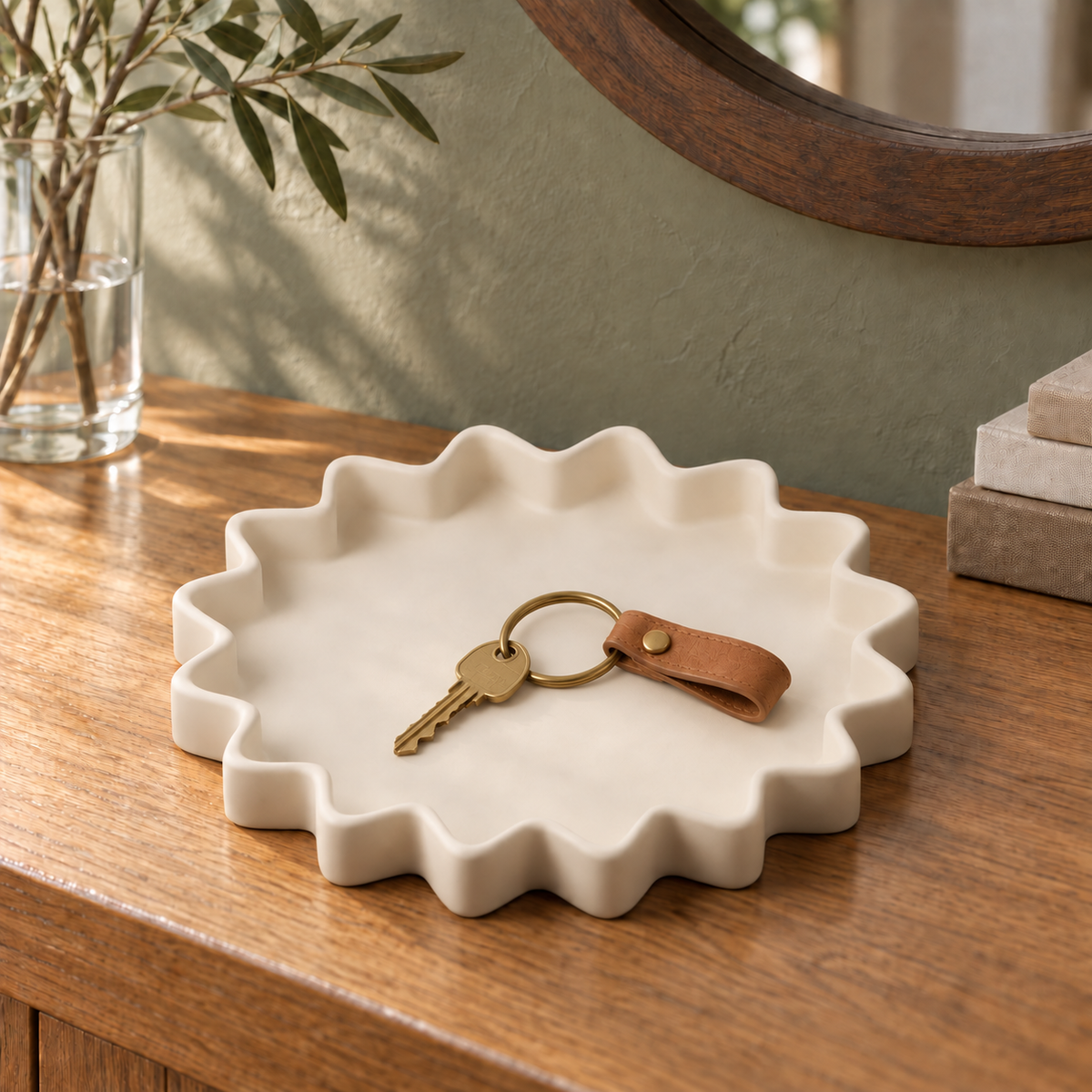 Scalloped Catchall Tray STL – Modern Jewelry Dish and Vanity Organizer 3D Print File