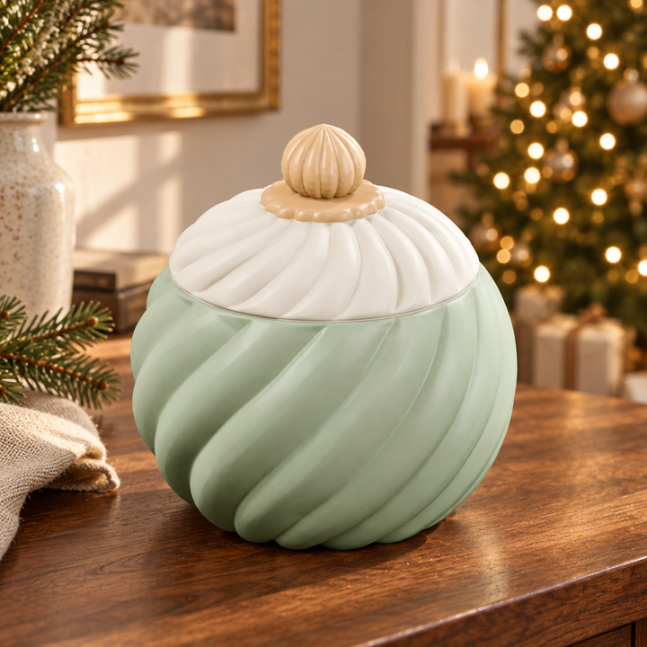 Spiral Christmas Bauble Jar STL – Decorative Lidded Holiday Storage Container